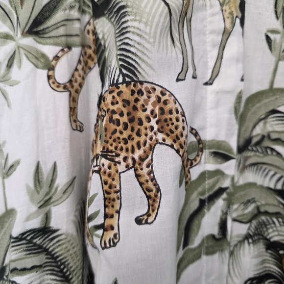 Guadalupe Womens Luciana Jungle Dress White Green Size XSmall Tropical Maxi Long - Picture 11 of 14